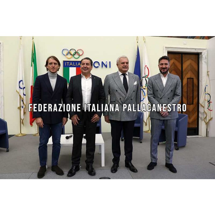 Roma 23/01/2023 Salone d\'onore del CONI Allenare l’Azzurro, CT a confronto Roberto Mancini, Ferdinando De Giorgi , Alessandro Campagna ,Gianmarco Pozzecco Credit Ciamillo